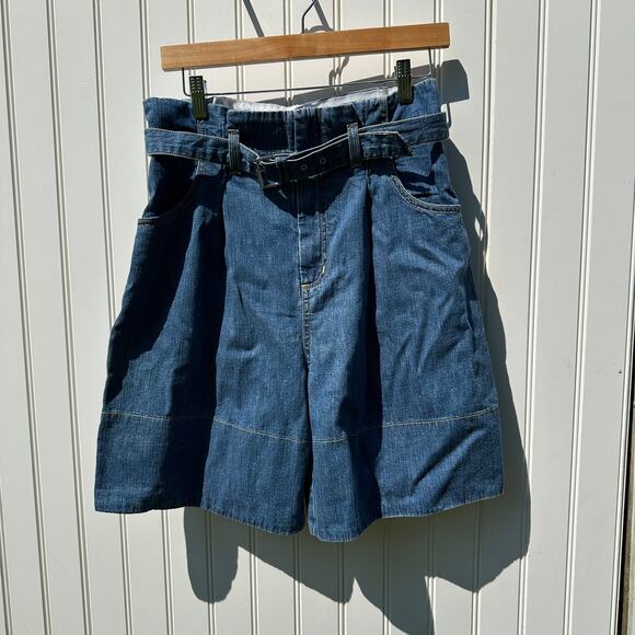 Rachel Comey Irolo Denim Shorts Wide Leg Knee Length Belted Jeans Sz 2 EUC $325 - Picture 7 of 16
